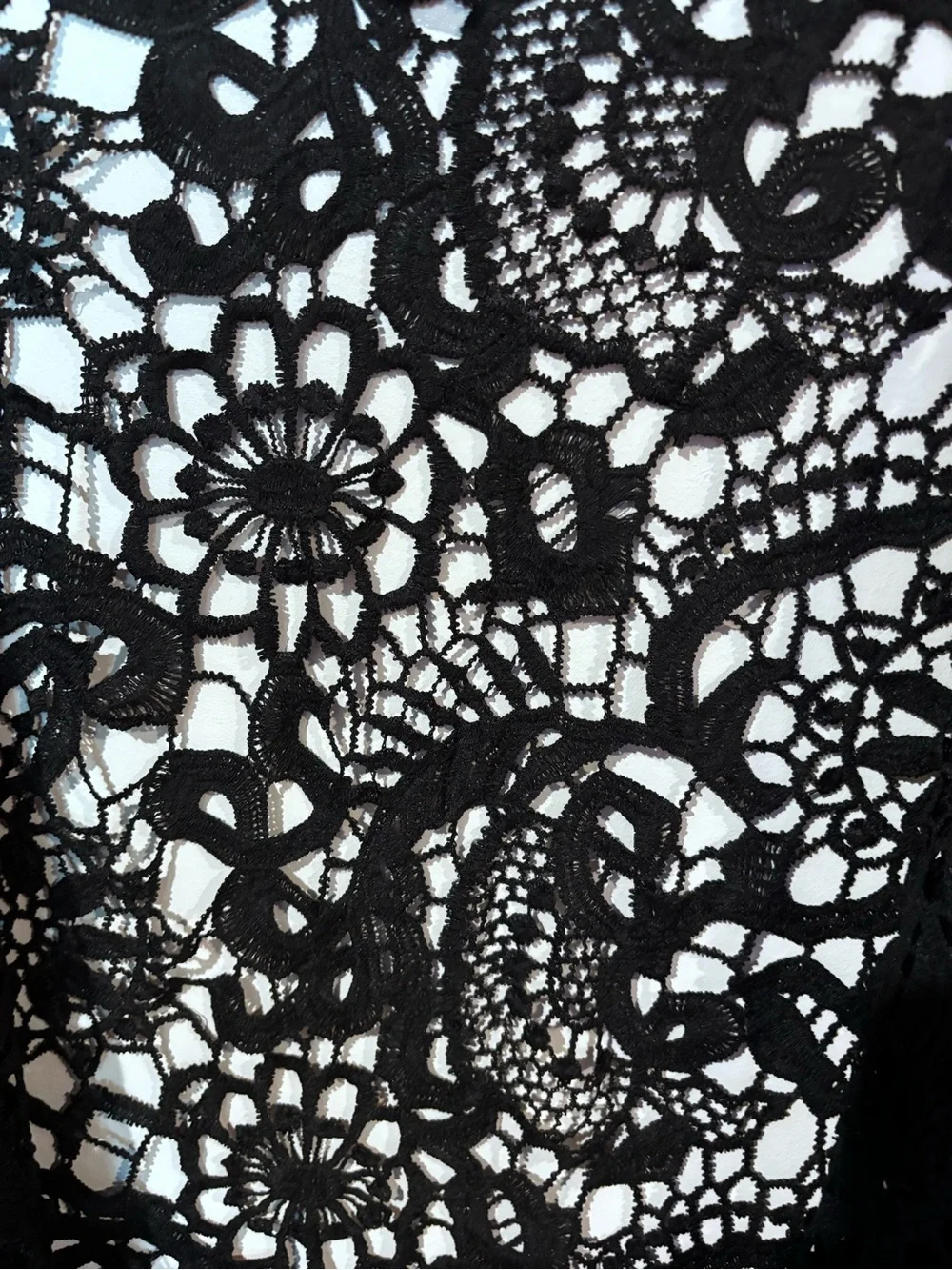 Black Lace Open-Front Women's Cardigan Sweater